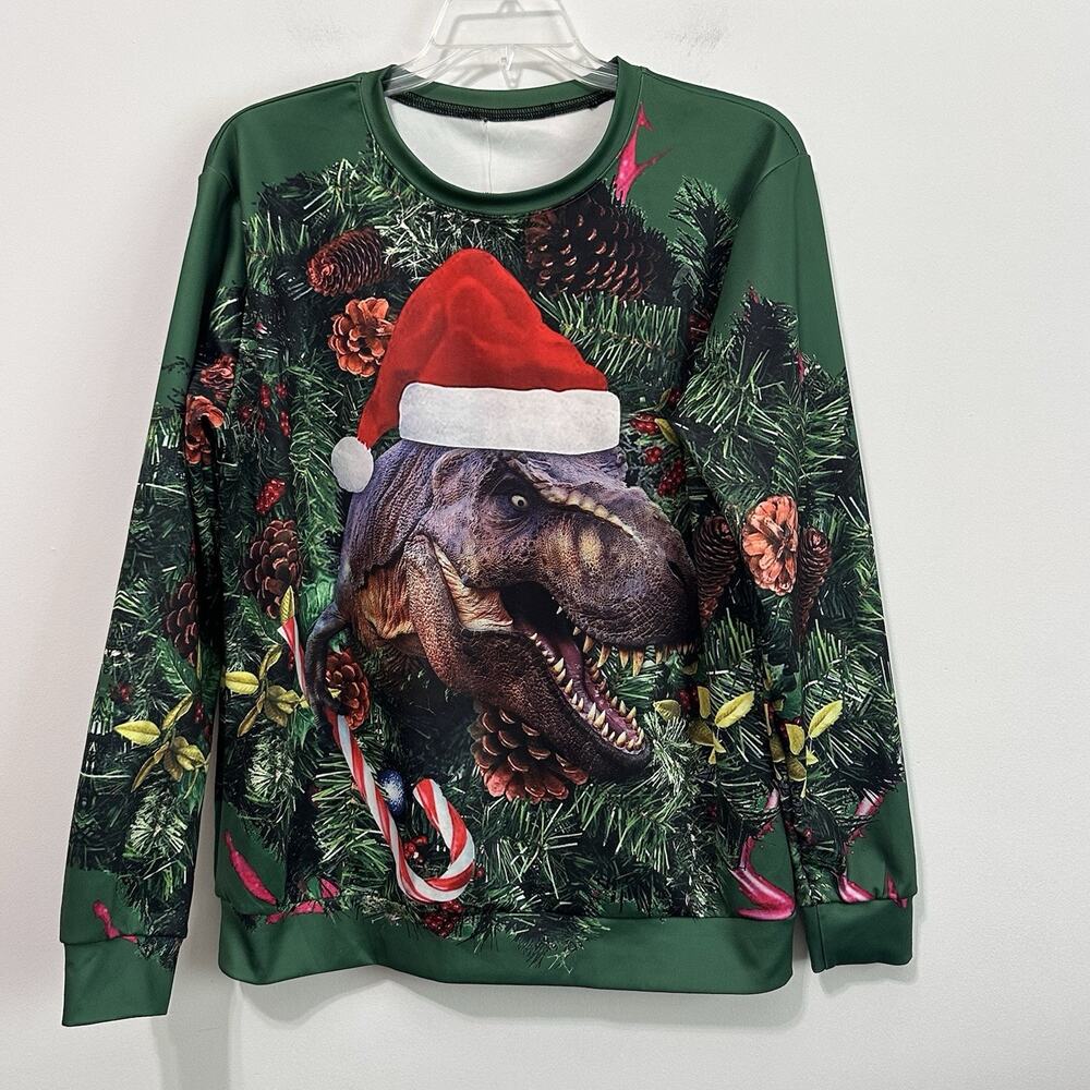 You Look Ugly Sweatshirt‎ XL Christmas TRex Dinosaur Party Pullover Novelty NEW